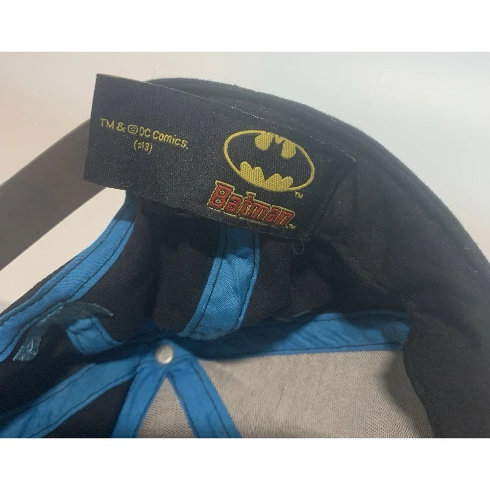 Batman DC Comics Kids‎ Snapback Hat Black Grey Blue Embroidered Flat Brim Cap